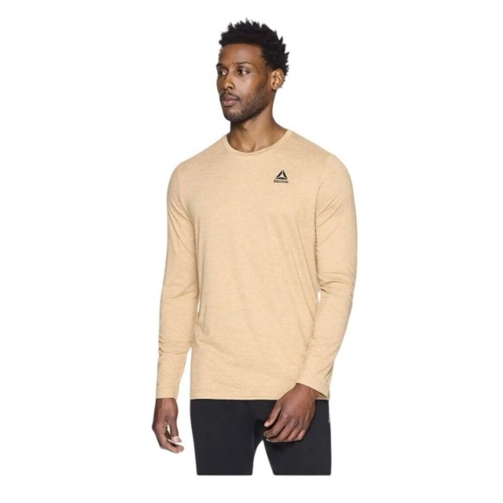 Reebok Mens and Big Mens Delta Core Long Sleeve Top Sizes XL Beige Breathable